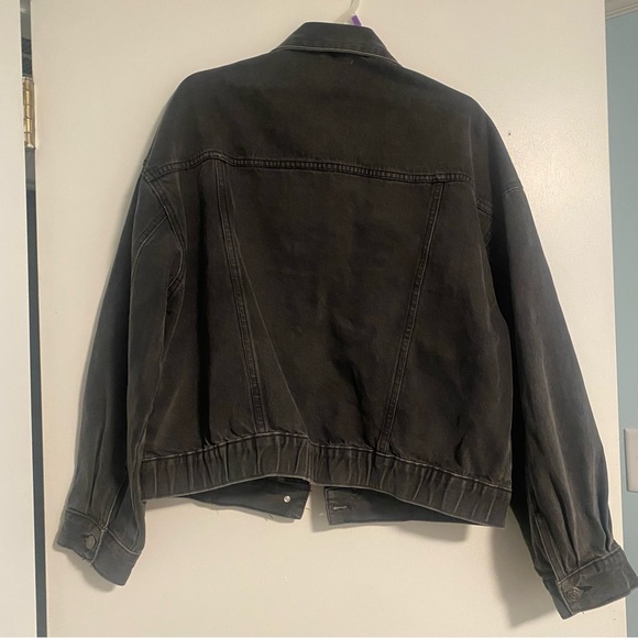 TNR In LA Women’s Jean Jacket Black Large Denim Button Up Long Sleeve - Picture 6 of 6